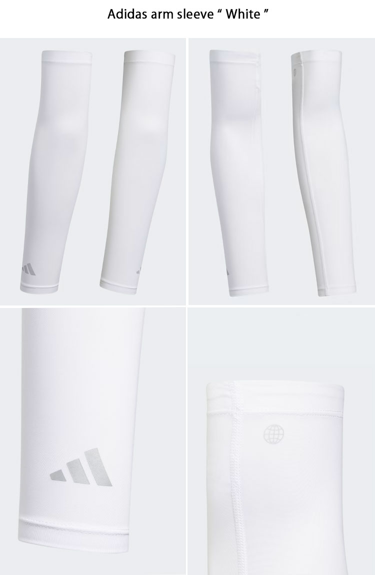 adidas（アディダス） アームカバー ARM SLEEVE WHITE BLACK HT5707