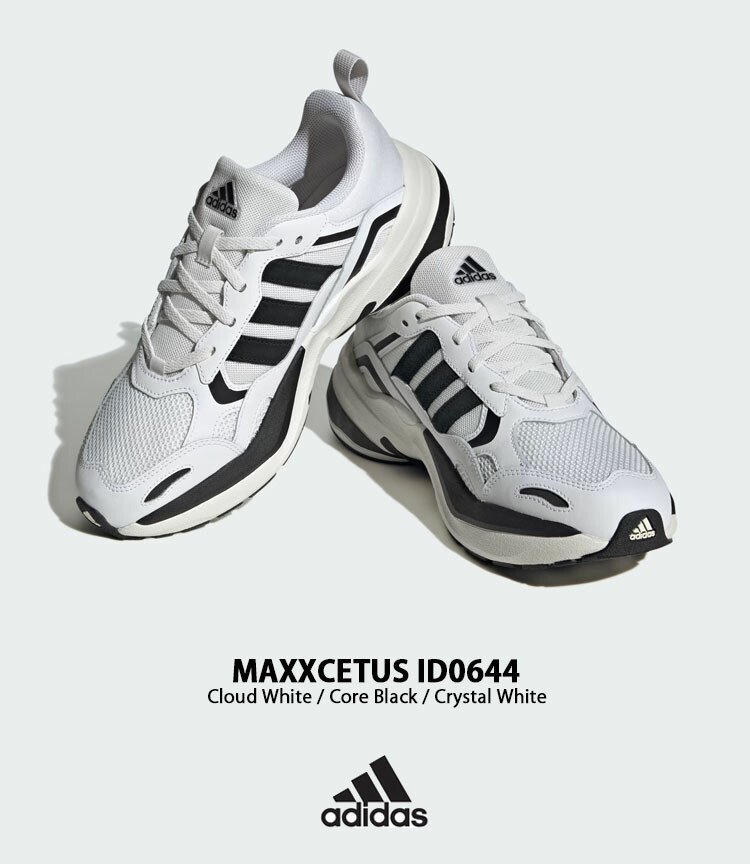 adidas アディダス スニーカー MAXXCETUS WHITE BLACK ID0644 マックスキャターズ ダッドシューズ デイリーシューズ  ホワイト ブラック