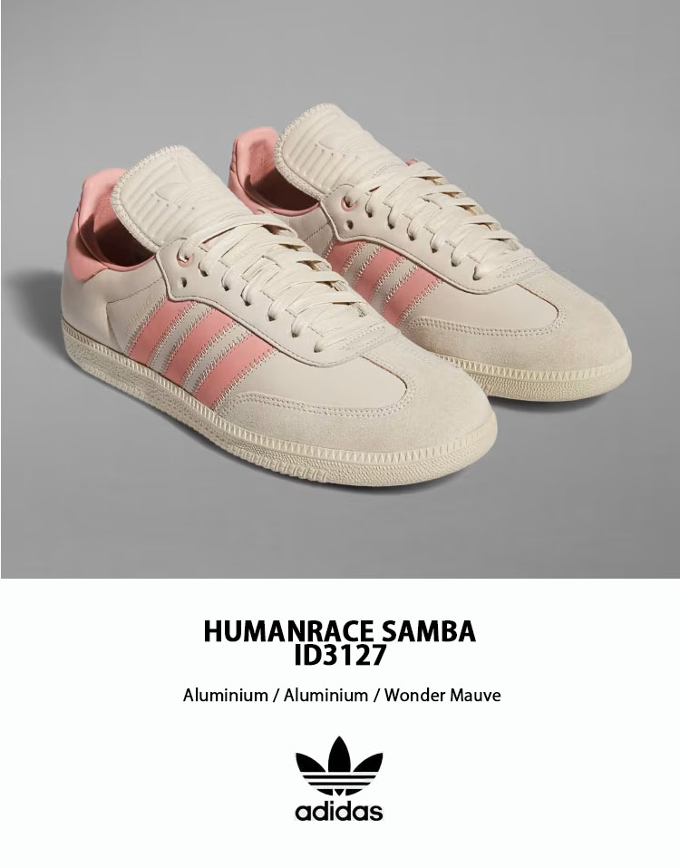 adidas originals アディダス スニーカー HUMANRACE SAMBA ID3127 ヒューマンレース サンバ ALUMINIUM  MAUVE シューズ ファレルウィリアムス スエード