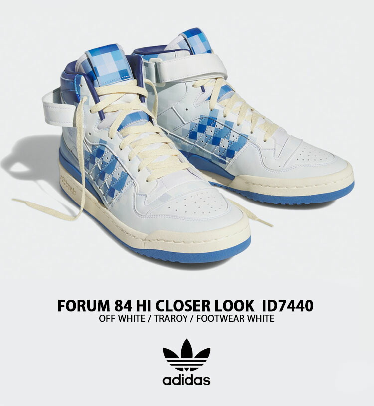 adidas originals アディダス スニーカー FORUM 84 HI CLOSER LOOK ID7440 フォーラム ハイ WHITE  BLUE シューズ ハイカット ホワイト ブルー バッシュ