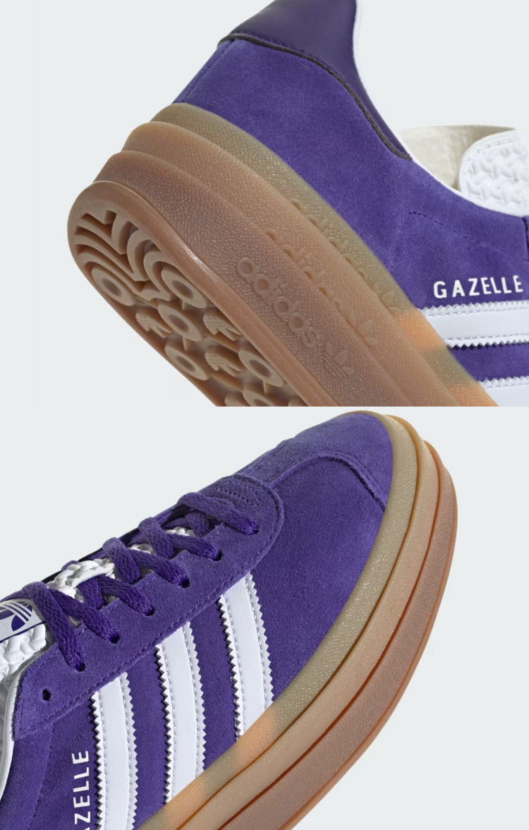 adidas originals アディダス レディース スニーカー 厚底 GAZELLE BOLD IE0419 ガゼル ボールド スエード  ENERGY INK WHITE PURPLE シューズ 厚底シューズ