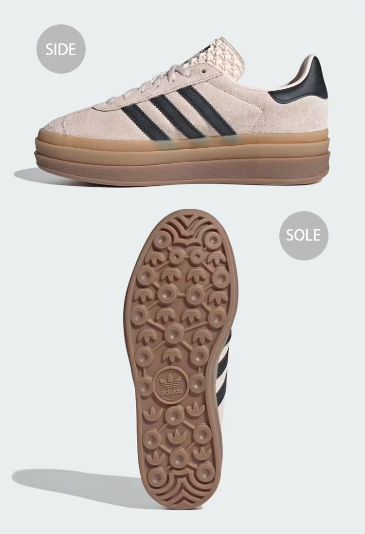 adidas originals アディダス レディース スニーカー 厚底 GAZELLE BOLD IE0429 ガゼル ボールド スエード  QUARTZ BLACK 厚底シューズ くすみカラー