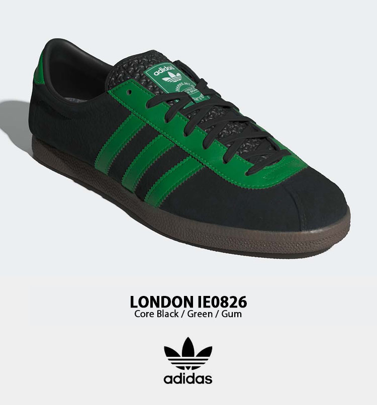 adidas originals アディダス スニーカー LONDON IE0826 BLACK GREEN GUM ロンドン シューズ スエード  スウェード ブラック グリーン ガムソール