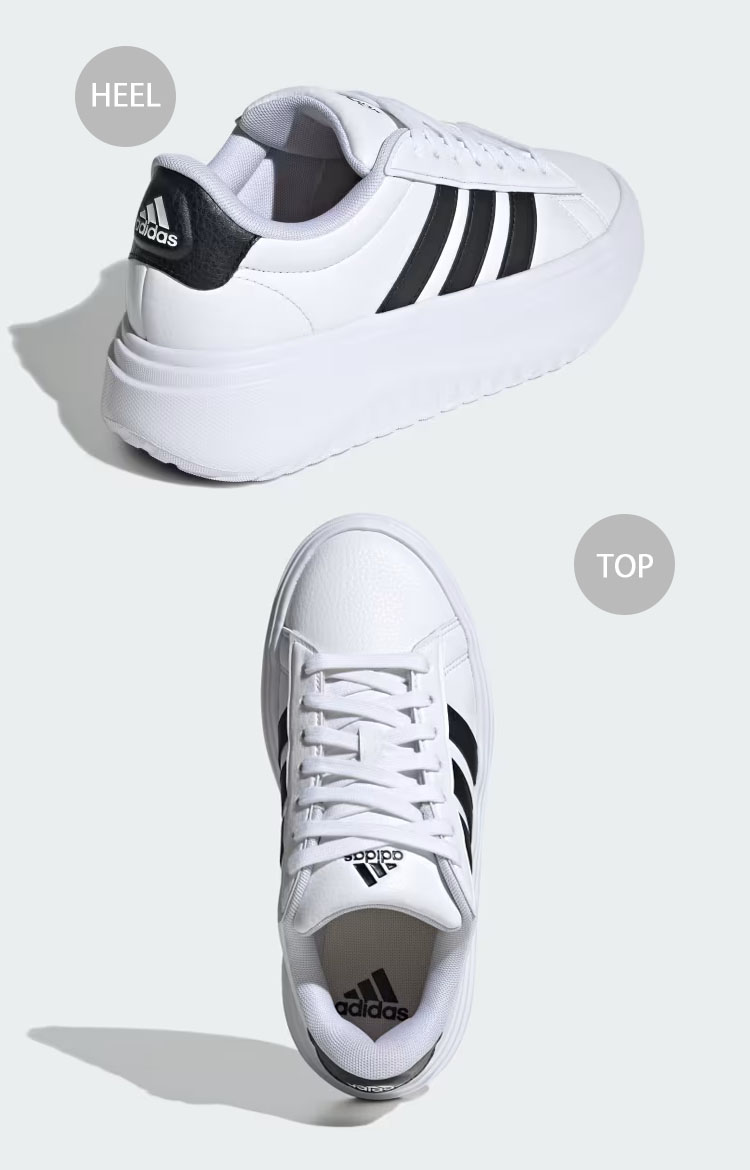 adidas（アディダス） スニーカー 厚底 GRANDCOURT PLATFORM IE1092
