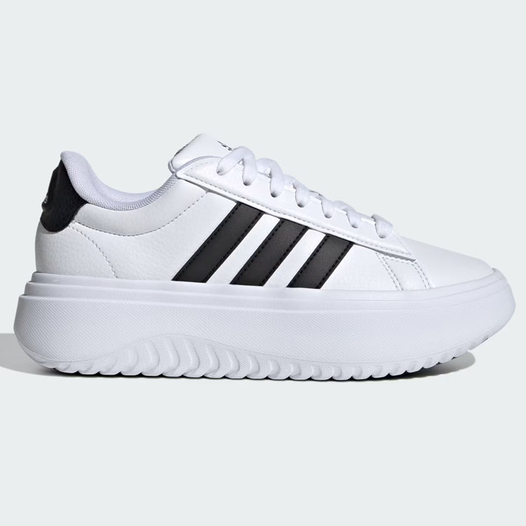 adidas 厚底ホワイト/ブラック スニーカー adidas アディダス スニーカー 厚底 GRANDCOURT PLATFORM IE1092