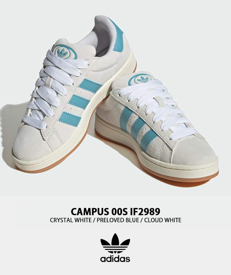 adidas Originals アディダス オリジナルス スニーカー CAMPUS 00S WHITE PRELOVED BLUE IF2989  キャンパス00S シューズ ホワイト ブルー スウェード