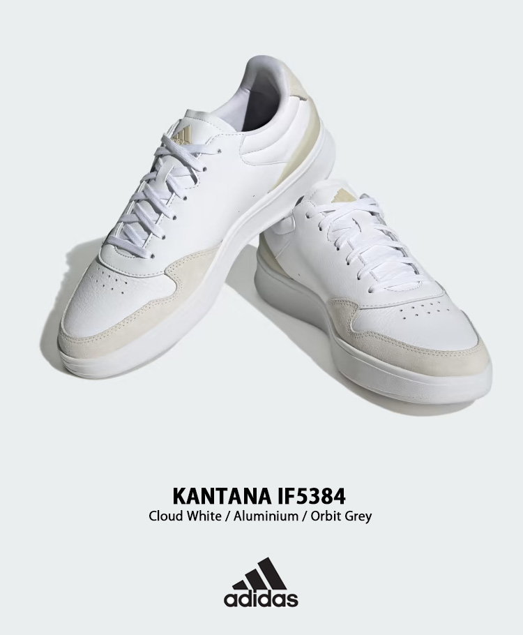 adidas アディダス スニーカー KANTANA CLOUD WHITE ALUMINIUM ORBIT GREY IF5384 シューズ  カンタナ デイリーシューズ テニスシューズ スウェード