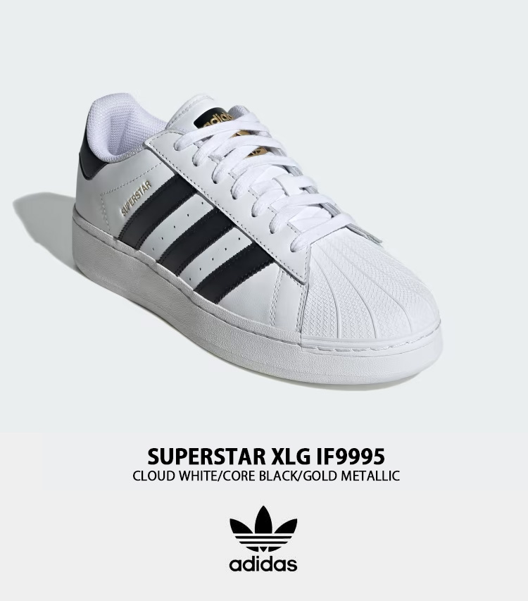 adidas originals アディダス スニーカー SUPERSTAR XLG WHITE BLACK