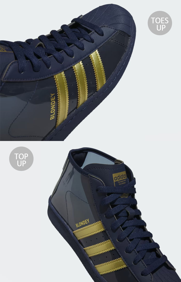 adidas Originals アディダス スニーカー BLONDEY PRO MODEL ADV IG0845 ブロンディ プロモデル CLEAR  NAVY GOLD ハイカットシューズ 透明 クリア ネイビー