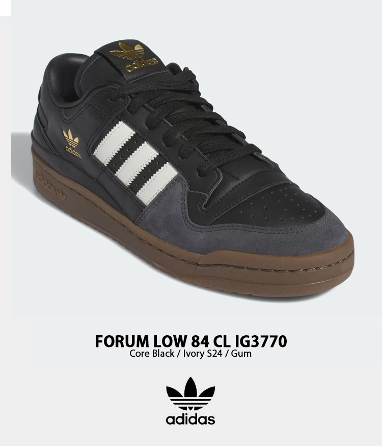 adidas originals アディダス スニーカー FORUM LOW 84 CL IG3770 フォーラムロー84 BLACK WHITE  GUM シューズ レザー 本革 ブラック ホワイト ガム : ad-ig3770 : セレクトショップ a-clo - 通販 -  Yahoo!ショッピング