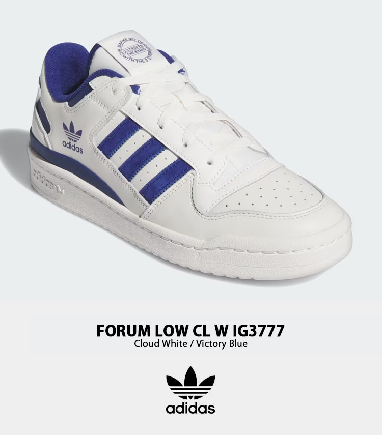 adidas originals アディダス スニーカー FORUM LOW CL W IG3777 フォーラムロー WHITE BLUE シューズ  レザー 本革 ダッドシューズ ホワイト ブルー