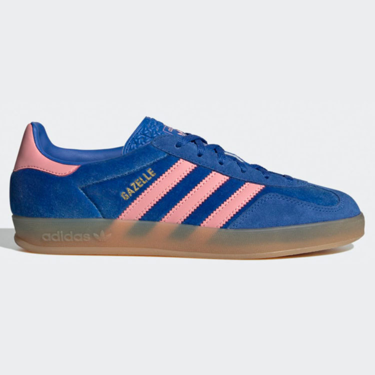 【極美品】アディダス ガゼル インドア ブルー系 ピンク スエード ガムソール adidas アディダス スニーカー GAZELLE INDOOR W IG6785 BLUE