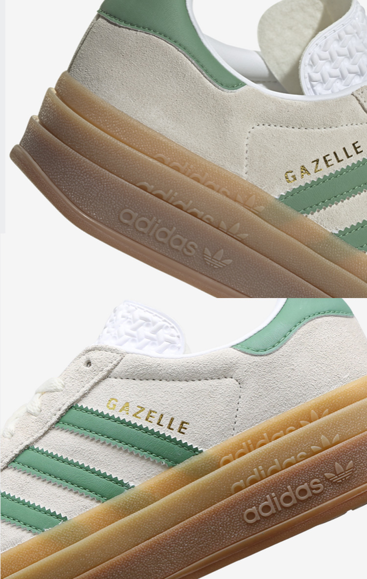 adidas Gazelle 厚底スニーカー クリーム/グリーン adidas originals アディダス レディース スニーカー 厚底