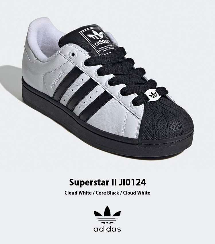adidas スーパースター ブラック/ホワイト adidas（アディダス） スニーカー adidas SUPERSTAR II JI0124 Cloud