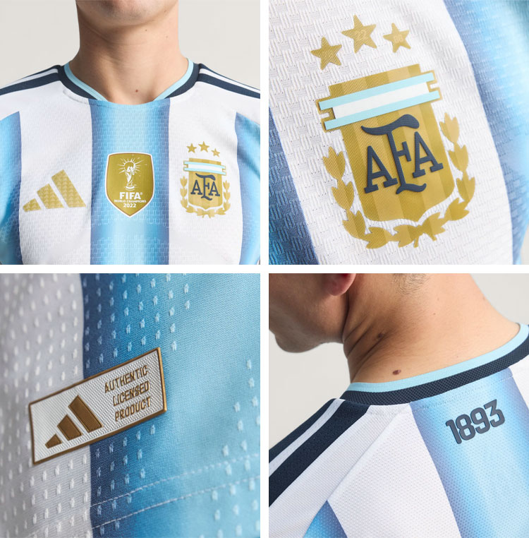90s アディダス×アルゼンチン代表　半袖サッカーシャツ　刺繍ロゴ　ライトブルー adidas（アディダス） 半袖 ジャージ Tシャツ ARGENTINA 26 HOME