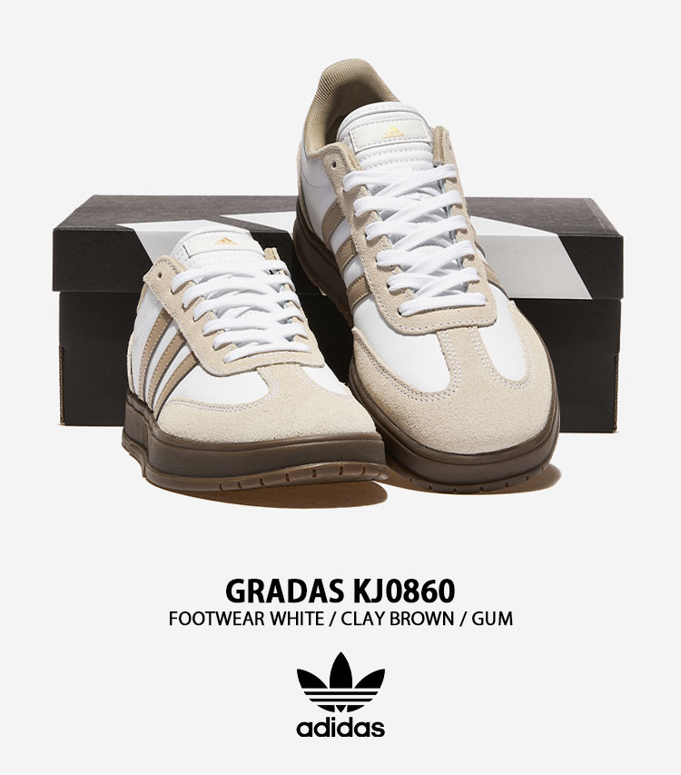 adidas（アディダス） スニーカー GRADAS KJ0860 WHITE BROWN シューズ
