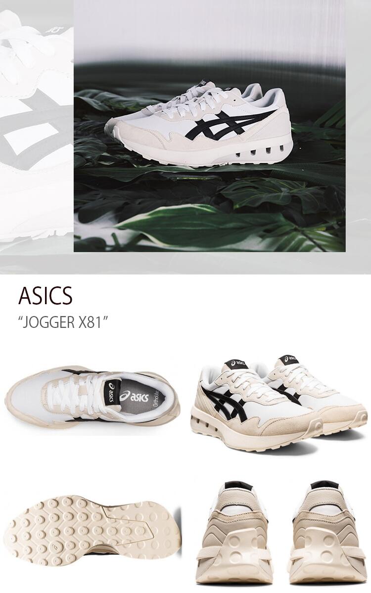 ASICS アシックス スニーカー JOGGER X81 WHITE SMOKE GREY ジョガーX81 スモーキーグレー 男女兼用  1201A744-100