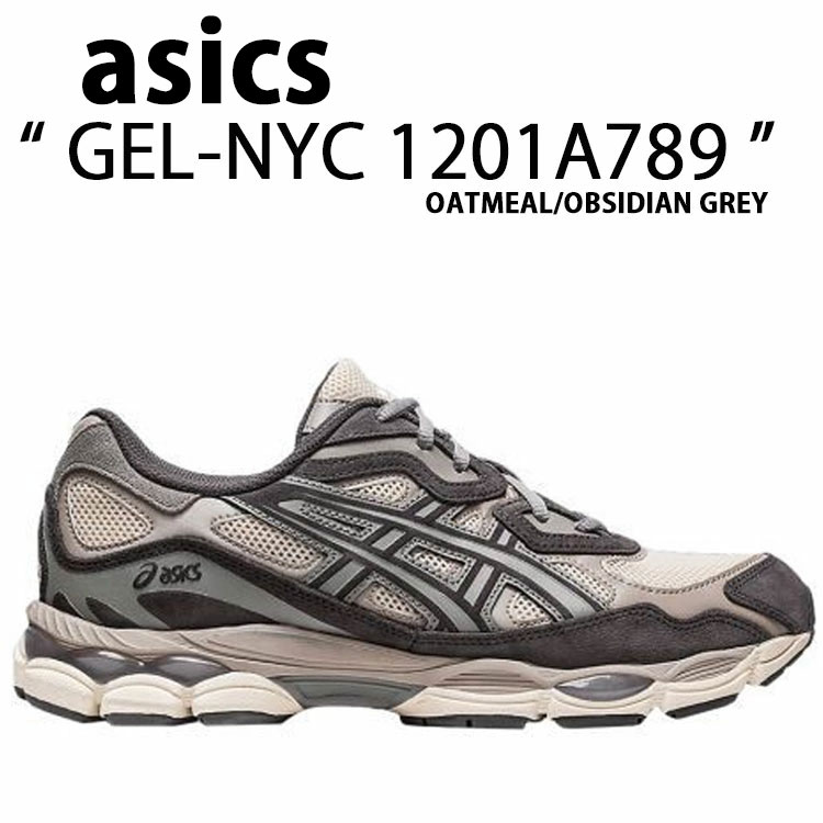 asics アシックス スニーカー GEL-NYC OATMEAL OBSIDIAN GREY 1201A789-250 ランニングシューズ  モダンスタイル メンズ レディース