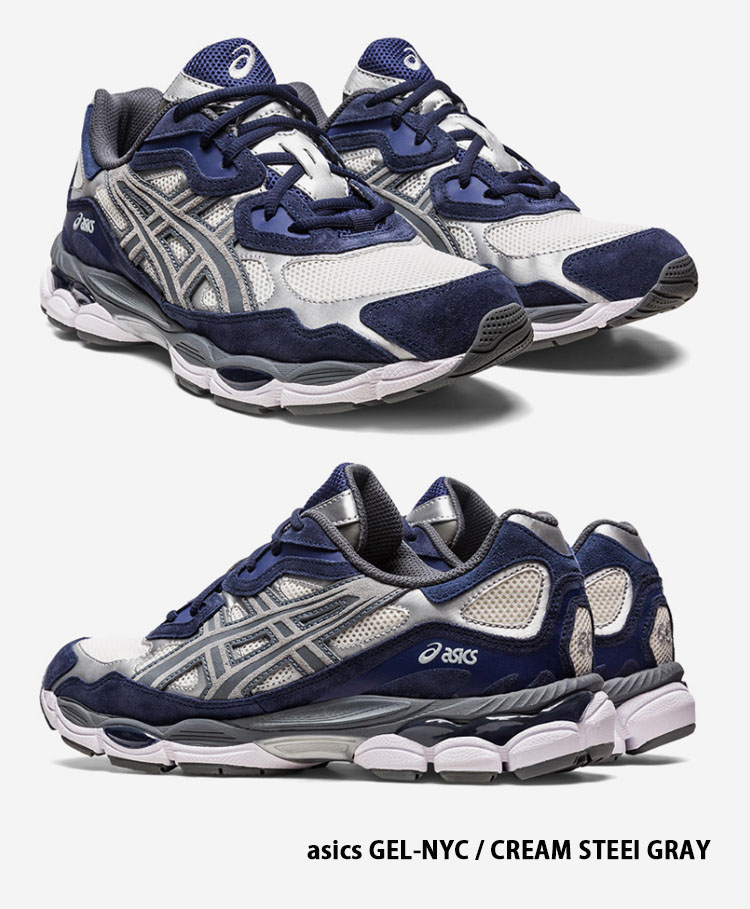 asics アシックス スニーカー GEL-NYC CREAM STEEL GRAY 1201A789-100