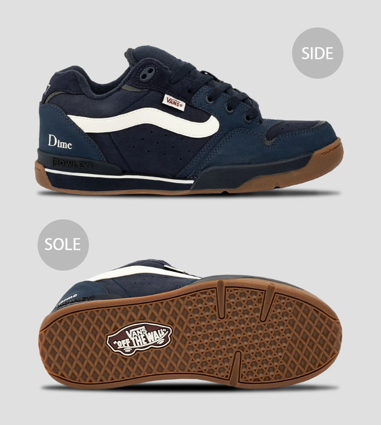 Dime ダイム VANS バンズ スニーカー DIME X VANS ROWLEY XLT NAVY シューズ バンズローリー コラボスニーカー  ネイビー スケボーシューズ VN000CMWNVY1