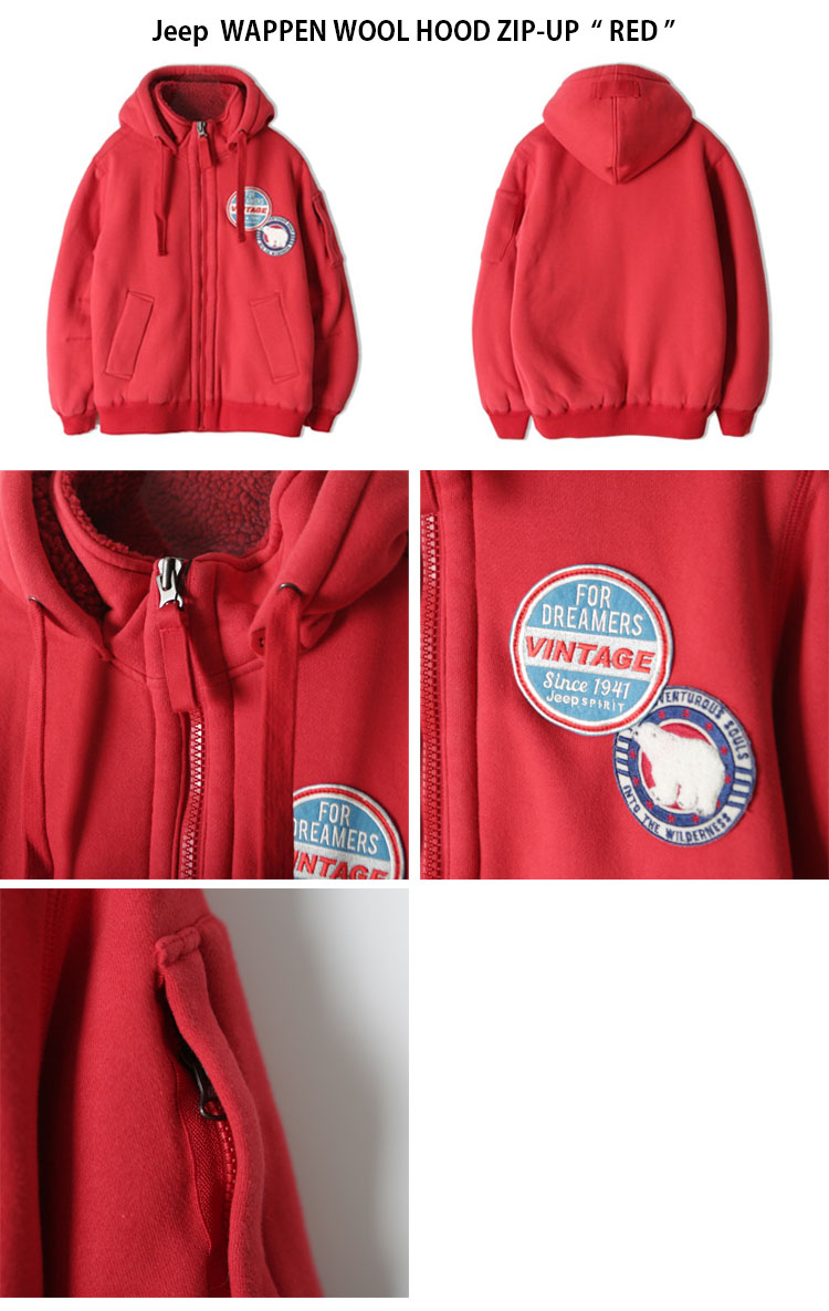 Jeep ジープ パーカー WAPPEN WOOL HOOD ZIP-UP ワッペン ウール