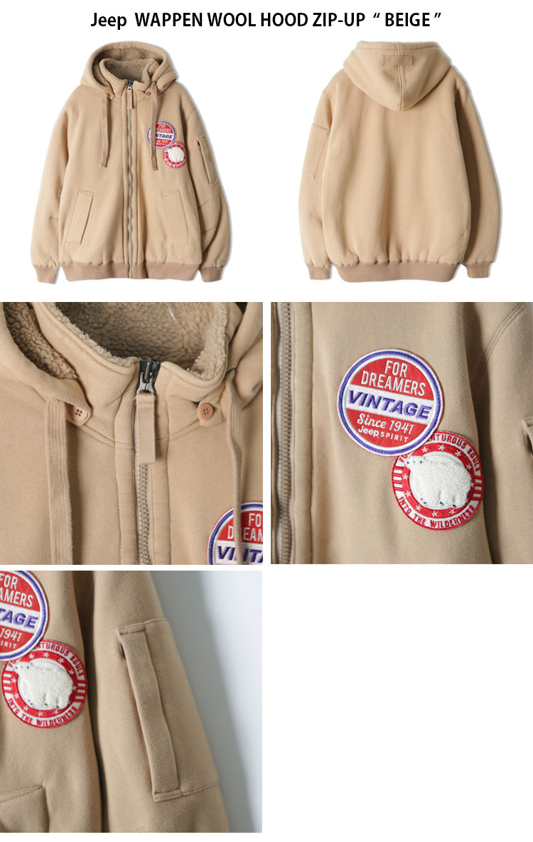 Jeep ジープ パーカー WAPPEN WOOL HOOD ZIP-UP ワッペン ウール