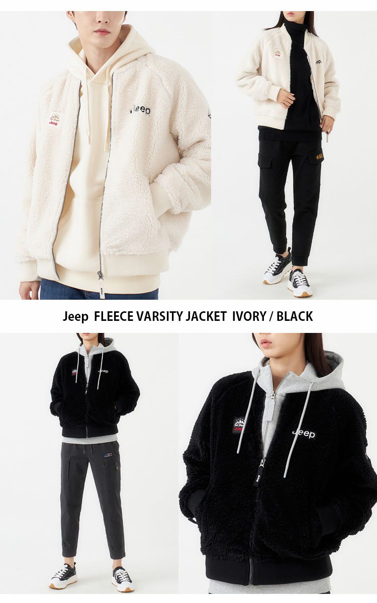 Jeep ジープ フリースジャケット FLEECE VARSITY JACKET フリース バーシティ ジャケット ノーカラージャケット メンズ  レディース 男性用 女性用 JM4TZU413