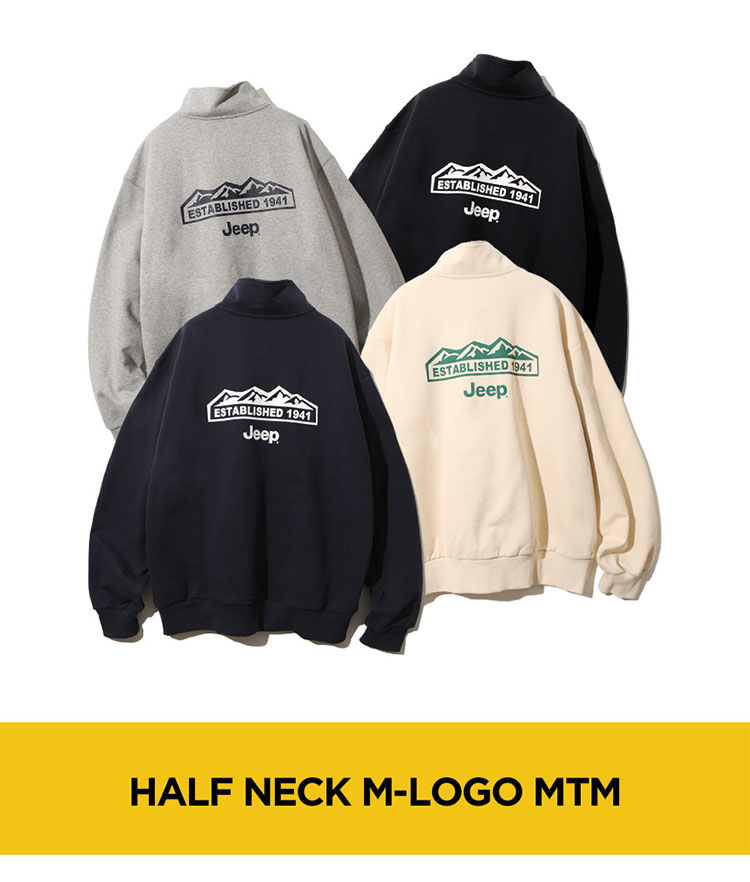 Jeep ジープ スウェット 裏起毛 Half Zip-Up M-Logo Sweat ハーフ