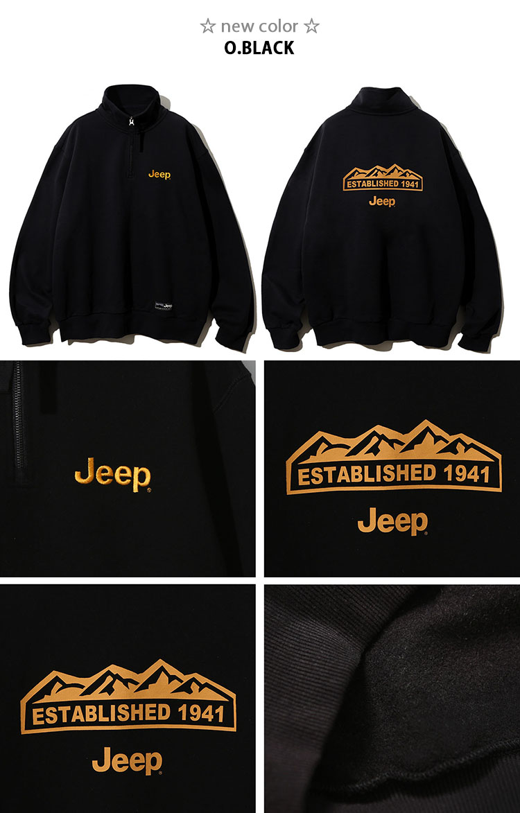 Jeep ジープ スウェット 裏起毛 Half Zip-Up M-Logo Sweat ハーフ 