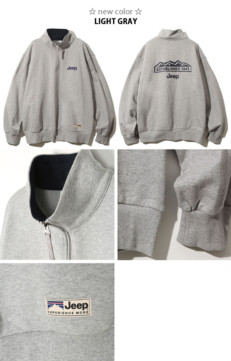 Jeep ジープ スウェット 裏起毛 Half Zip-Up M-Logo Sweat ハーフ 