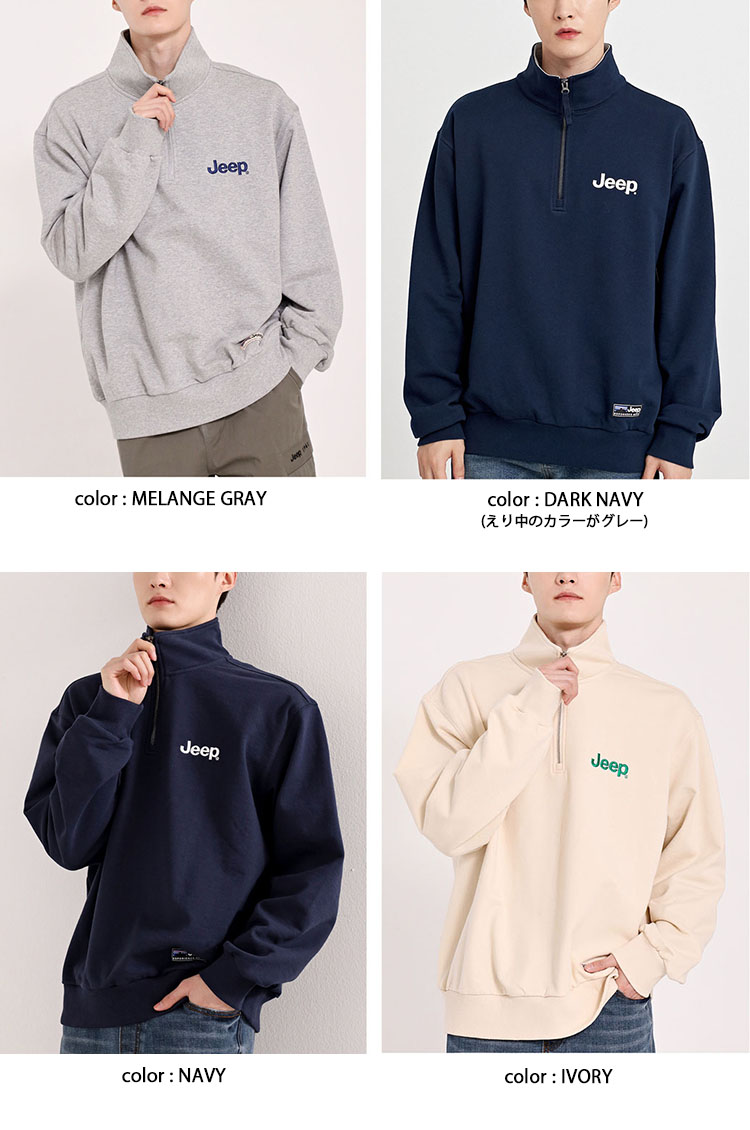 Jeep ジープ スウェット 裏起毛 Half Zip-Up M-Logo Sweat ハーフ 