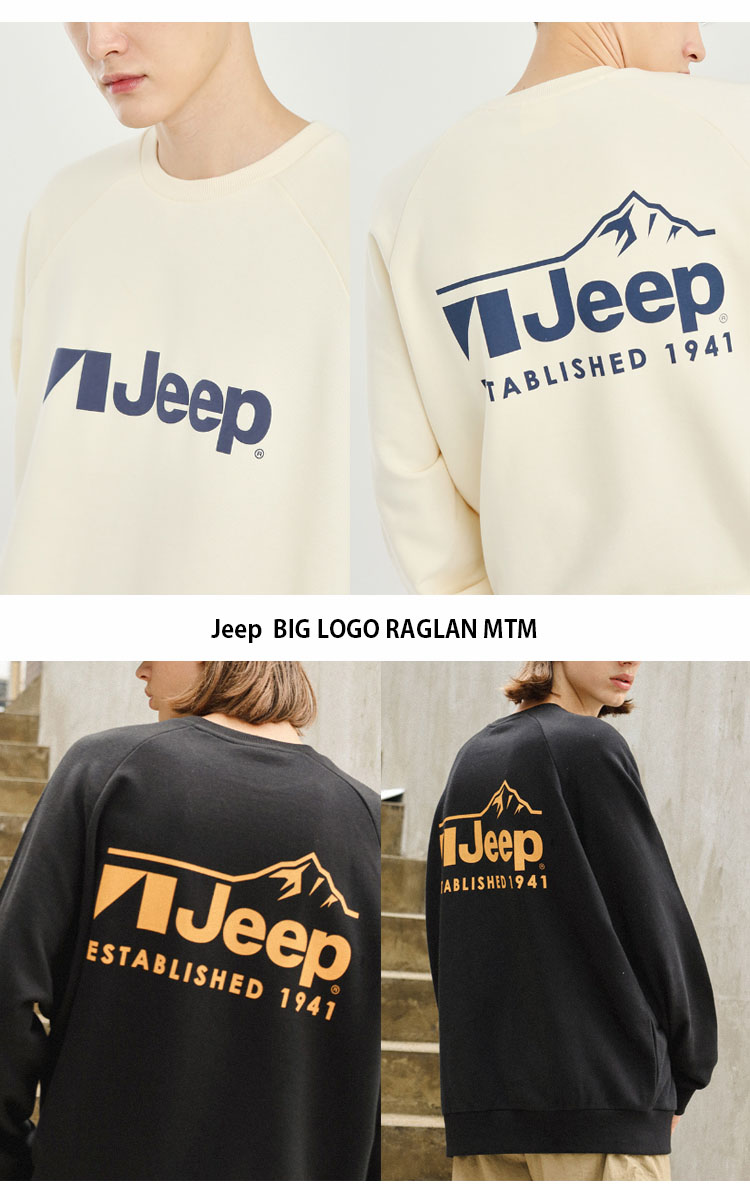 Jeep ジープ スウェット BIG LOGO RAGLAN MTM ビッグ ロゴ ラグラン