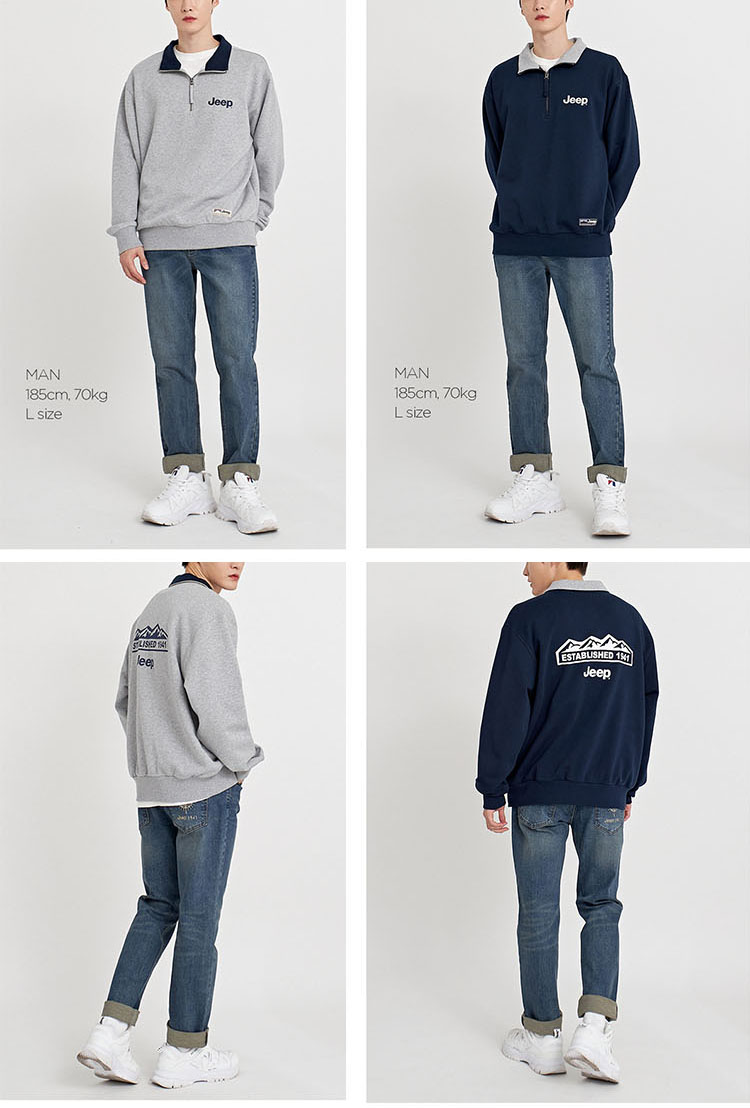 Jeep ジープ スウェット Half Zip-Up M-Logo Sweat new color