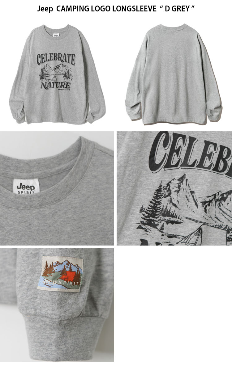 JEEPストリート長袖 Tシャツ ロンT レトロ Long Sleeve T-Shirt Jeep ジープ ロンT CAMPING LOGO LONGSLEEVE キャンピング ロゴ