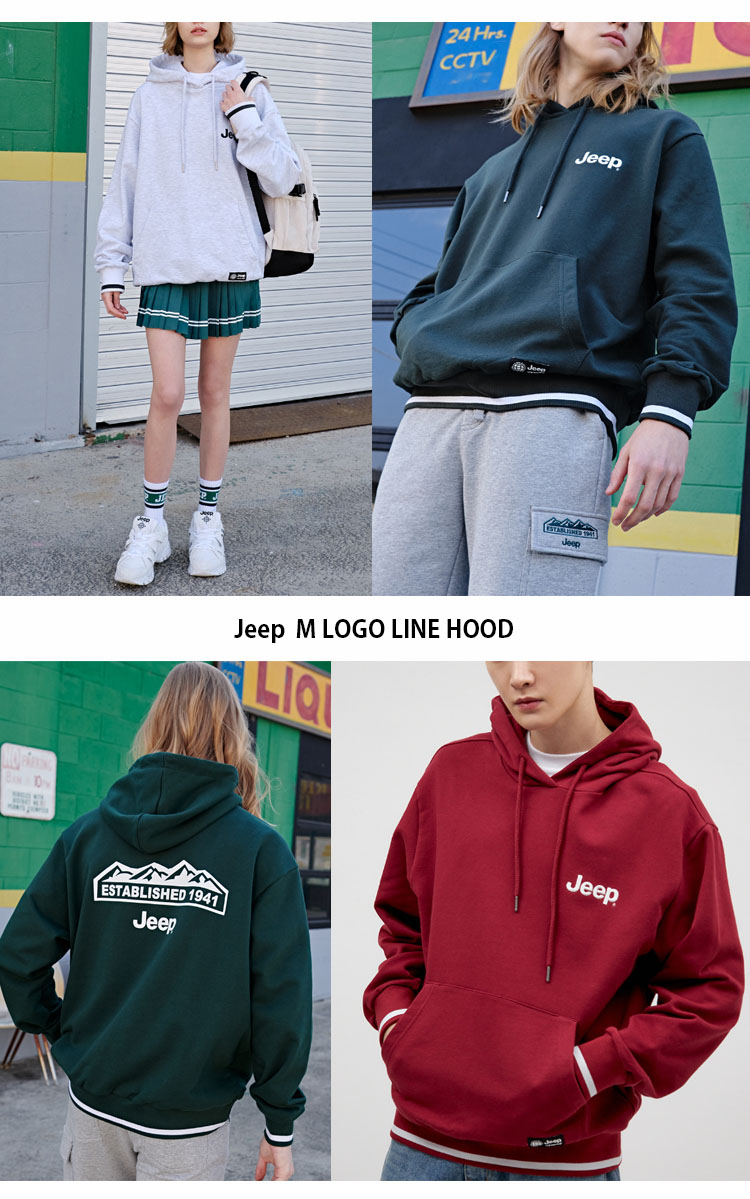 Jeep ジープ パーカー M LOGO LINE HOOD ロゴ ライン フード フーディ