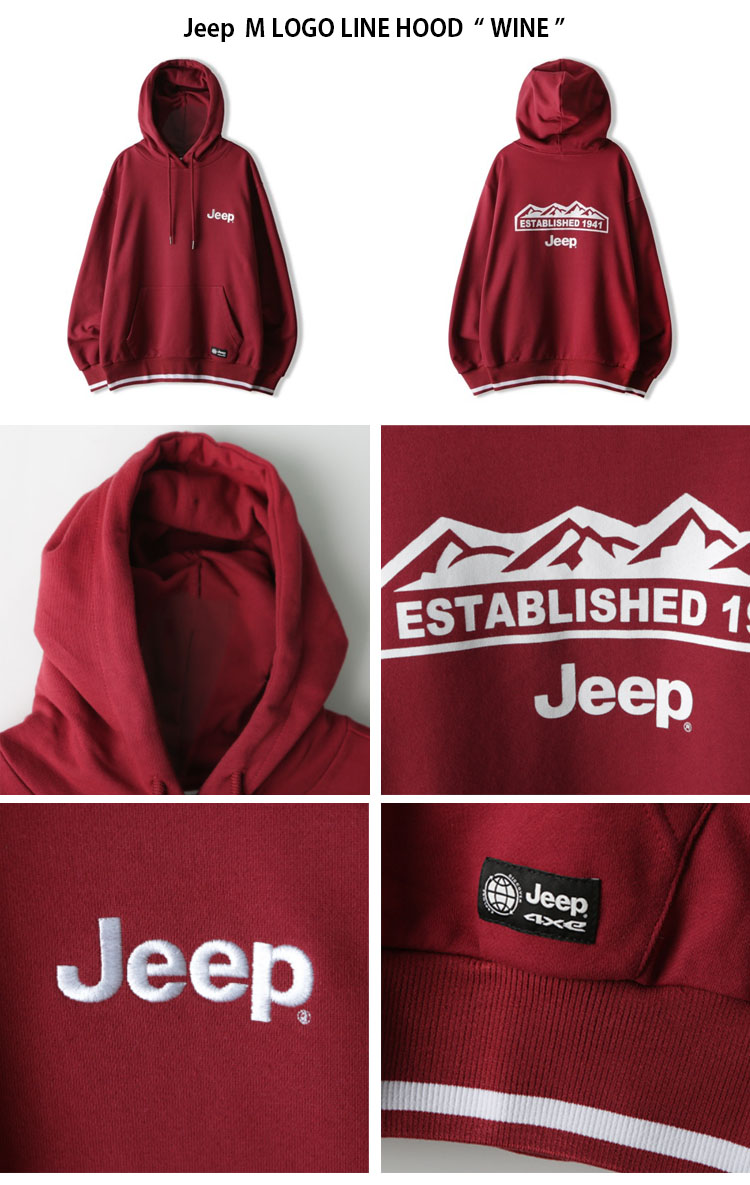 Jeep ジープ パーカー M LOGO LINE HOOD ロゴ ライン フード フーディ