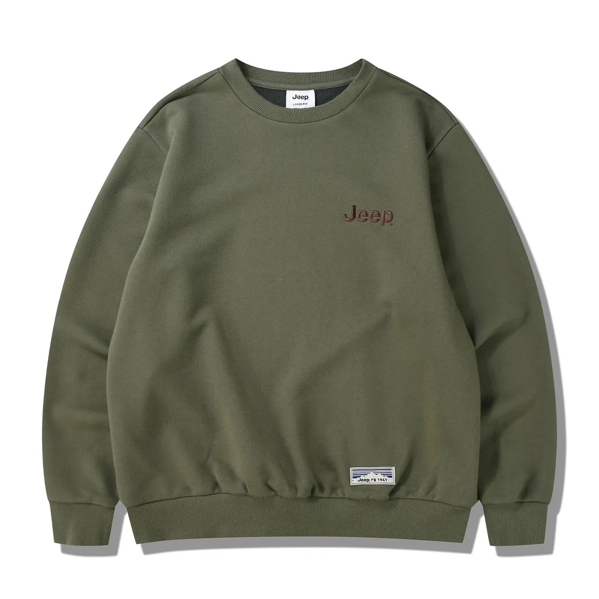 Jeep ジープ スウェット トレーナー SMALL LOGO MTM SWEAT SHIRTS ロゴ スモールロゴ BLACK GRAY IVORY BLUE KHAKI ORANGE ルーズ スウェットシャツ JP5TSU802_5