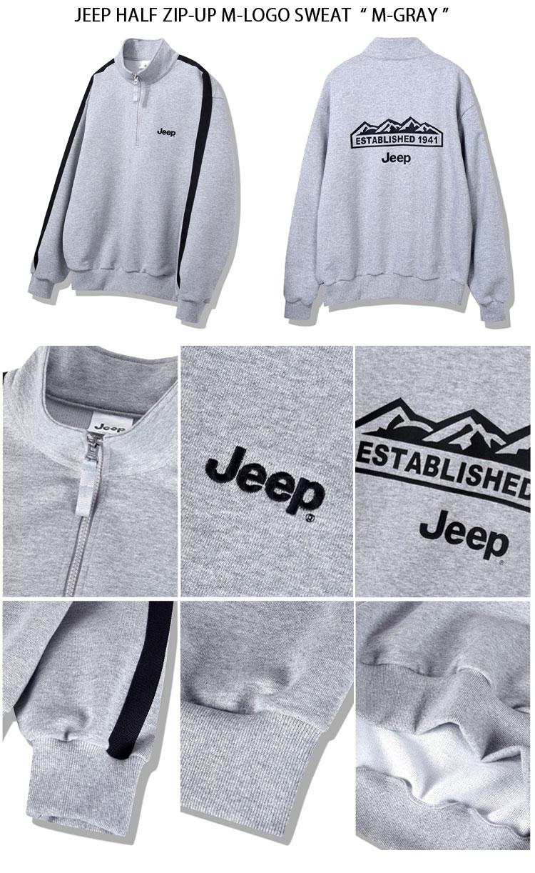 Jeep ジープ スウェット Half Zip-Up M-Logo Sweat ハーフジップ