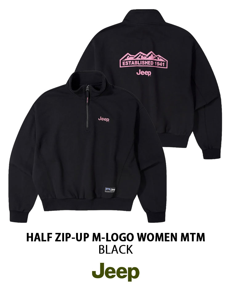 Jeep ジープ レディース スウェット HALF ZIP-UP M-LOGO WOMEN MTM