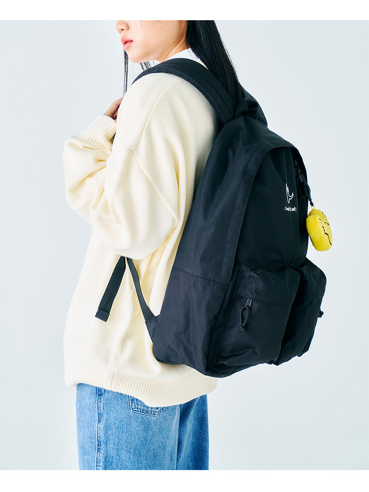 What it isnt Mark Gonzales マークゴンザレス バックパック ANGEL TWO POCKET DAYPACK リュック  ポケット BLACK IVORY ワットイットイズント MG2300BP03