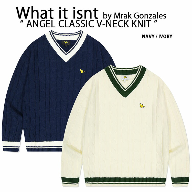 What it isnt Mark Gonzales マークゴンザレス スクールニット カレッジニット ANGEL CLASSIC V-NECK  KINIT スクールセーター 韓国ファッション MG2301KT03 : mg-mg2301kt03 : セレクトショップ a-clo - 通販 -  Yahoo!ショッピング