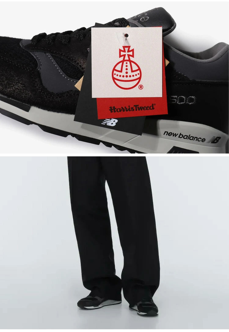 New Balance ニューバランス スニーカー M1500DJ BLACK HarrisTweed ハリスツイード MADE IN ENGLAND  コラボシューズ コラボスニーカー シューズ スウェード