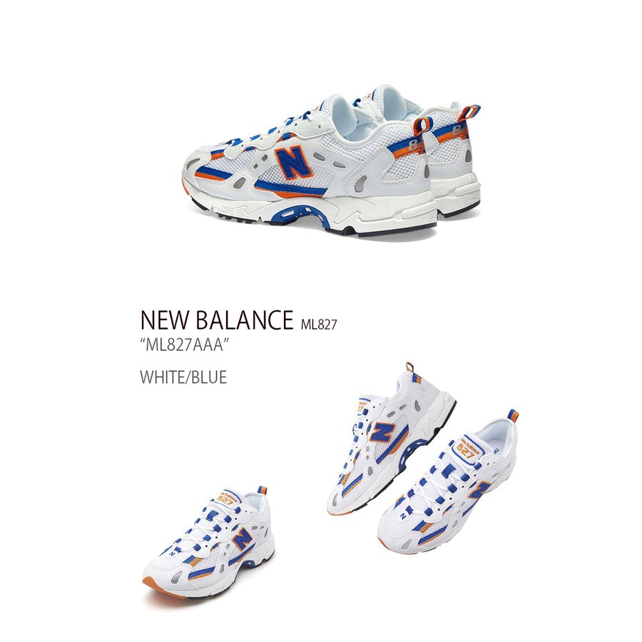 New Balance ニューバランス スニーカー 827 ML827AAA ホワイト ブルー WHITE BLUE メンズ