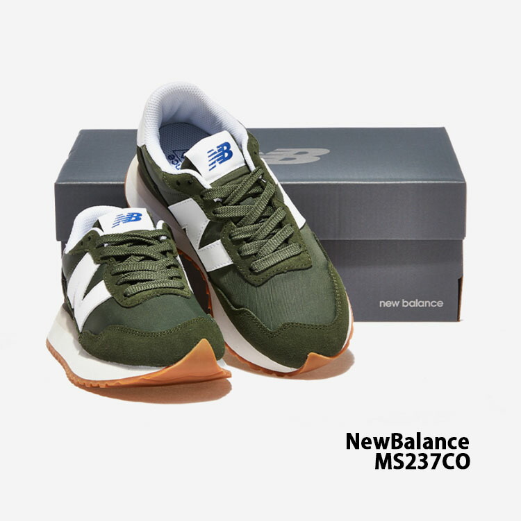 New Balance ニューバランス スニーカー MS237CO KHAKI WHITE シューズ アイボリー NewBalance237  ニューバランス237 カーキ ホワイト スエード