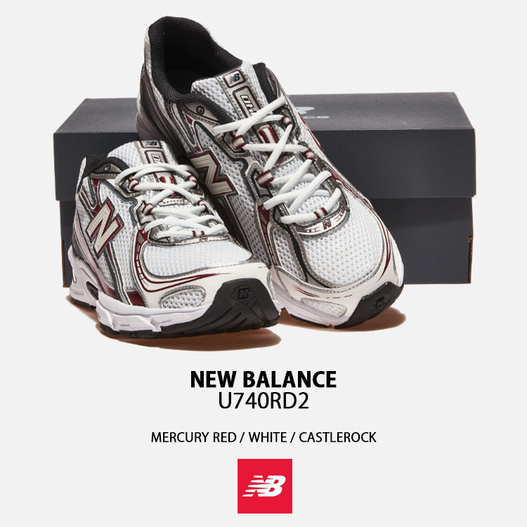 New Balance（ニューバランス） スニーカー U740RD2 WHITE RED SILVER