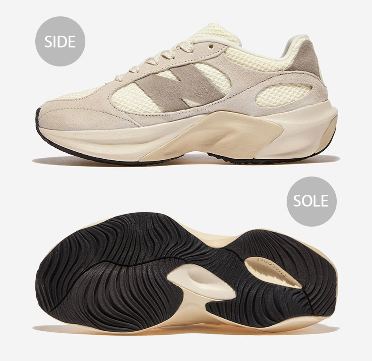 new balance　ワープドランナーベージュ/黒 スエードメッシュスニーカー new balance ワープドランナーベージュ/黒 スエードメッシュ