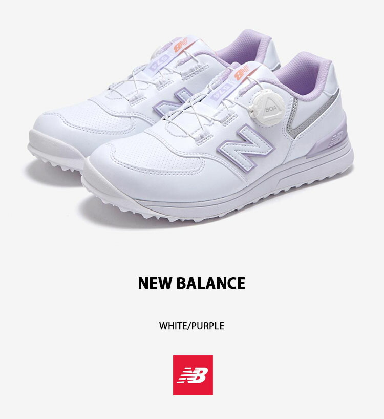 New Balance ニューバランス レディース スニーカー WGS574 WGBS574W 574 v3 SL BOA(R) W ゴルフシューズ  WHITE PURPLE シューズ ホワイト パープル