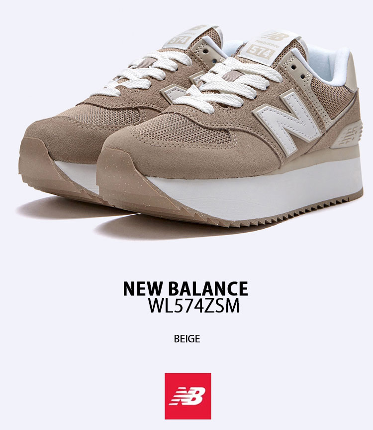 New Balance ニューバランス レディース スニーカー WL574 NEWBALANCE WL574ZSM BEIGE ベージュ シューズ  厚底シューズ 厚底スニーカー プラットフォーム