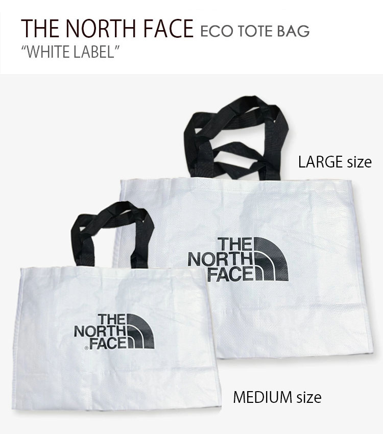 THE NORTH FACE ノースフェイス エコバッグ ECO TOTE BAG WHITE エコ トートバッグ ショッピングバッグ ビッグバッグ  大容量 防水 手提げバッグ 軽量 ホワイト