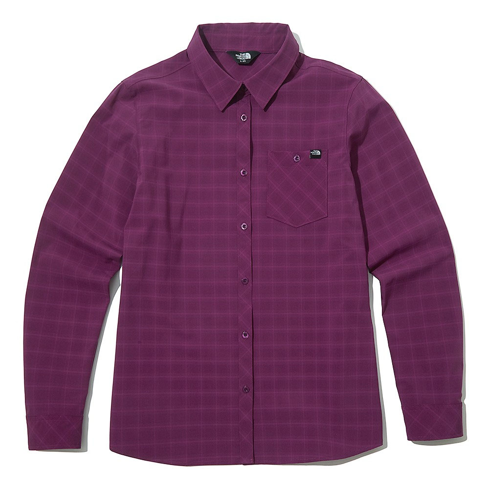 THE NORTH FACE ノースフェイス レディース 長袖 チェックシャツ W'S MINUS TECH L/S SHIRT ブラウス カジュアルシャツ 冷感素材 PINK PURPLE NH8LL30A/B｜snkrs-aclo｜03